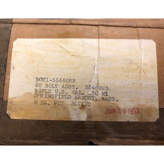 Picture of M1 GARAND 65 SERIES BOLT COMPLETE, SPRINGFIELD USGI NEW OLD STOCK