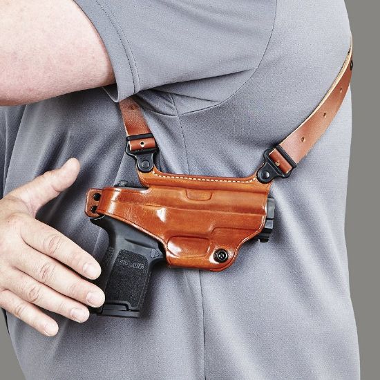 Picture of GALCO MIAMI CLASSIC SHOULDER HOLSTER FOR GLOCK 17 19 22 23 26 27, TAN