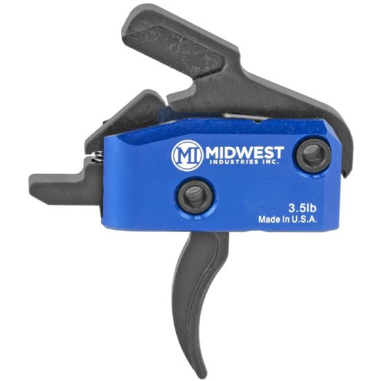 Picture of ENHANCED SINGLE STAGE CURVED TRIGGER, BLUE FINISH, 3.5 LB, DROP IN, MIDWEST INDUSTRIES