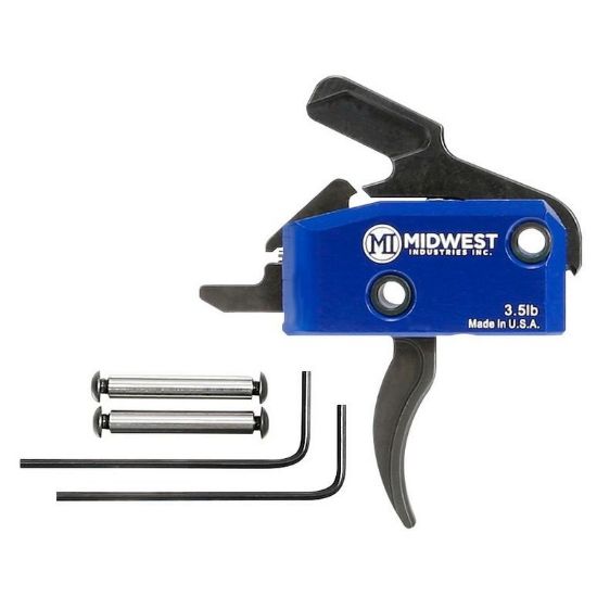 Picture of MIDWEST INDUSTRIES ENHANCED SINGLE STAGE CURVED TRIGGER, BLUE FINISH, 3.5 LB, DROP IN
