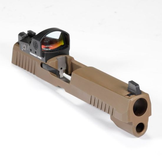 Picture of SIG P320 SLIDE ASSEMBLY COYOTE 4.7" WITH ROMEO 1 PRO AND XRAY3 SUPPRESSOR SIGHTS