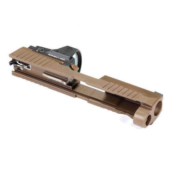 Picture of SIG P320 X SERIES SLIDE ASSEMBLY COYOTE 3.9" WITH ROMEO 1 PRO AND XRAY3 SUPPRESSOR SIGHTS