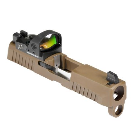 Picture of SIG P320 X SERIES SLIDE ASSEMBLY COYOTE 3.6" WITH ROMEO 1 PRO AND XRAY3 SUPPRESSOR SIGHTS