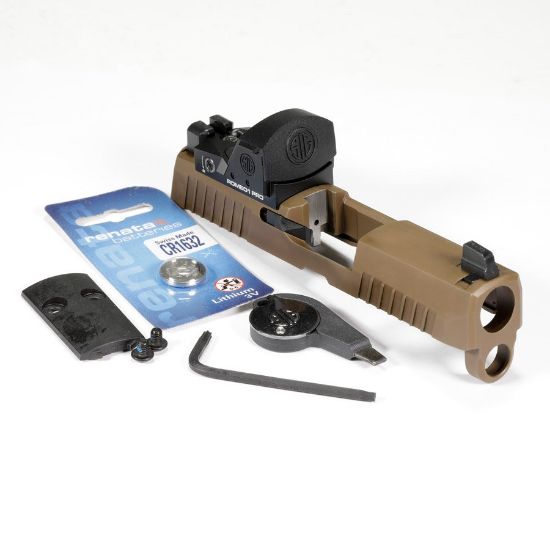 Picture of SIG P320 X SERIES SLIDE ASSEMBLY COYOTE 3.6" WITH ROMEO 1 PRO AND XRAY3 SUPPRESSOR SIGHTS