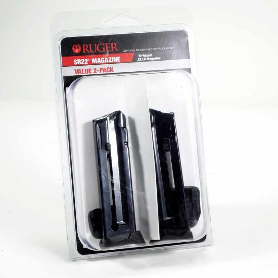 Picture of 2-PACK OF RUGER SR22 .22LR 10RD MAGAZINES WITH FINGER REST