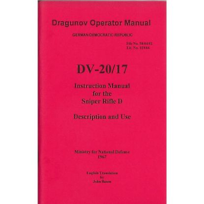 Picture of SVD DRAGUNOV RIFLE OPERATORS MANUAL IN ENGLISH