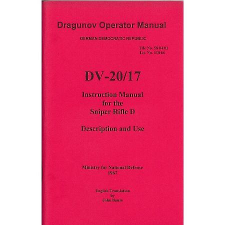 Picture of SVD DRAGUNOV RIFLE OPERATORS MANUAL IN ENGLISH