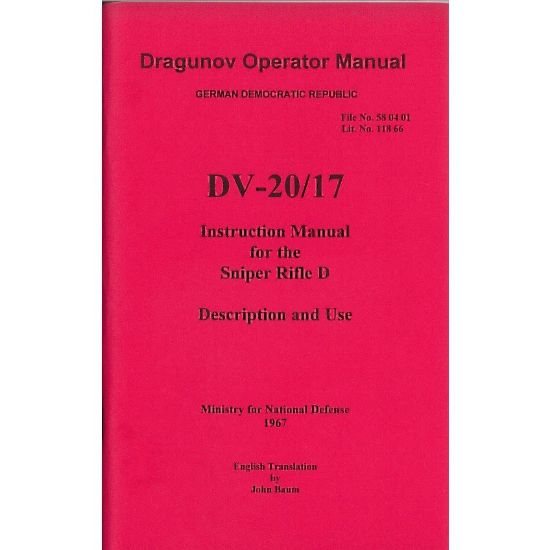 Picture of SVD DRAGUNOV RIFLE OPERATORS MANUAL IN ENGLISH