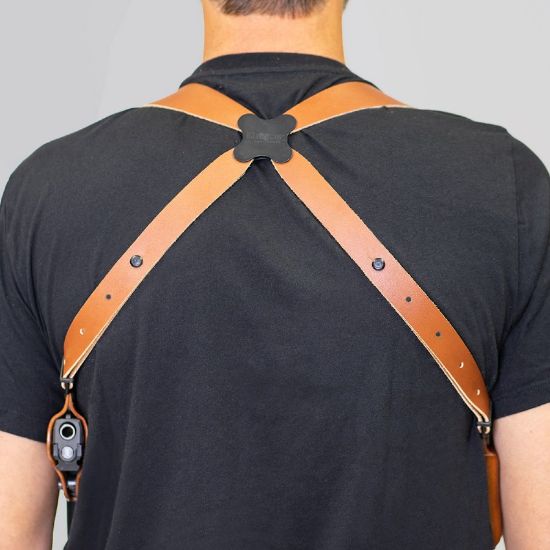 Picture of GALCO MIAMI CLASSIC II SHOULDER HOLSTER FOR GLOCK 17 19 26 27, TAN