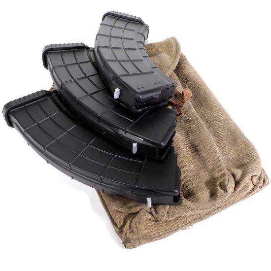 Picture of RUSSIAN AK47 3-CELL MAG POUCH W/ THREE 30RD AK47 AC-UNITY MAGAZINES