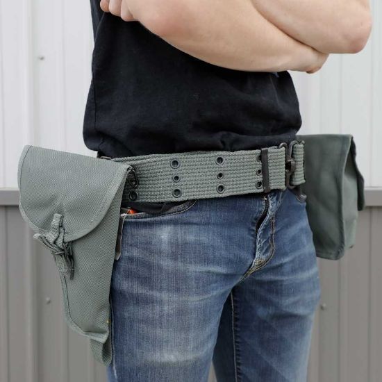 Picture of ITALIAN BELT W/ POUCH AND HOLSTER SET, TYPE 1, FOLIAGE GREEN