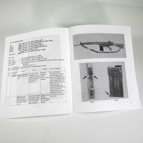 Picture of G3 TROUBLESHOOTING MANUAL, BUNDESWEHR ISSUE, IN ENGLISH
