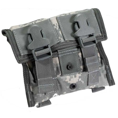 USGI ACU Camo Small Triple Magazine Pouch, Pistol Magazine Pouch, Artillery Pouch, Molle, AT-Digital Camoflauge, US Army Surplus, GER-3048, RTG Parts