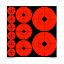 Picture of 110 SELF-ADHESIVE ROUND TARGETS, BIRCHWOOD CASEY 