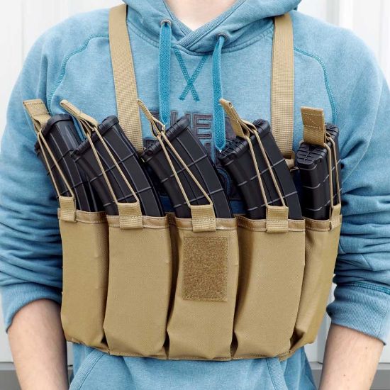 Picture of AK 5-CELL CHEST RIG, COYOTE BROWN, CRH CUSTOMS / CIRCLE 10 AK