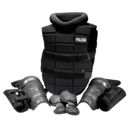 Picture of ITALIAN POLICE BLACK RIOT GEAR SET WITH BAG
