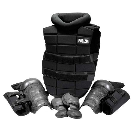 Picture of ITALIAN POLICE BLACK RIOT GEAR SET WITH BAG