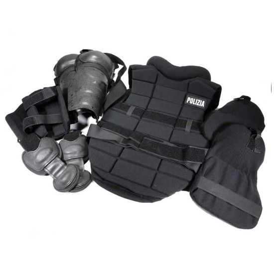 Picture of ITALIAN POLICE BLACK RIOT GEAR SET WITH BAG