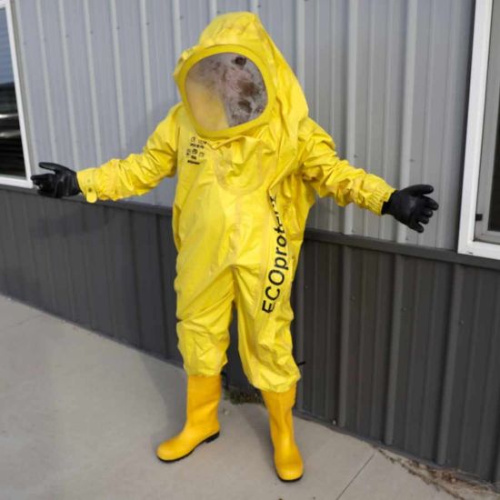 Picture of CZECH YELLOW 1-PC CHEMICAL SUIT WITH BOOTS, BAG AND GLOVES