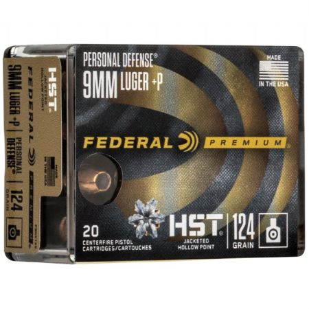 Picture of FEDERAL PD HST 9MM +P 124GR JHP, 20RD BOX