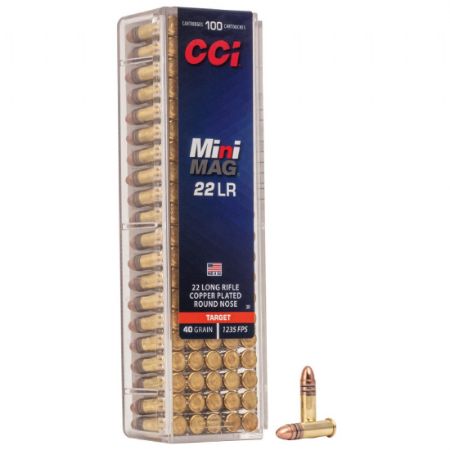 Picture of CCI MINI MAG .22LR 40GR GILDED LEAD ROUNDNOSE, 100RD/BOX