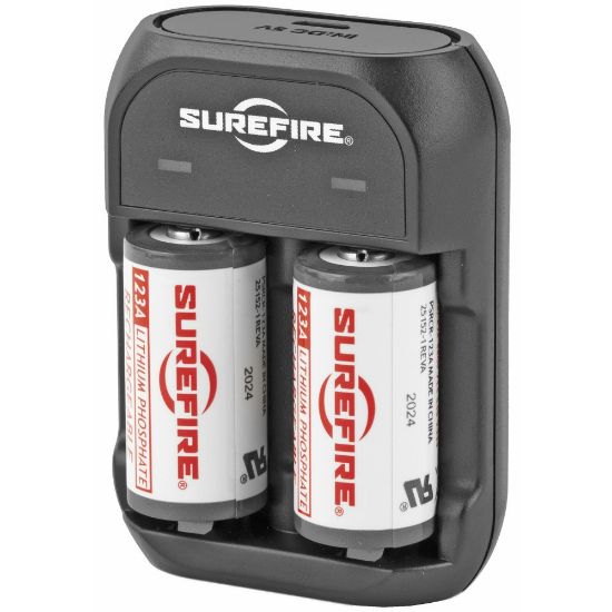 Picture of SUREFIRE 2-PACK RECHARGEABLE LFP123 BATTERIES WITH CHARGER