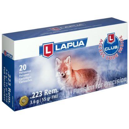 Picture of LAPUA 223 REM 3.6G 55GR AMMO FOR PREDATOR HUNTING & TACTICAL, 20RD/BOX