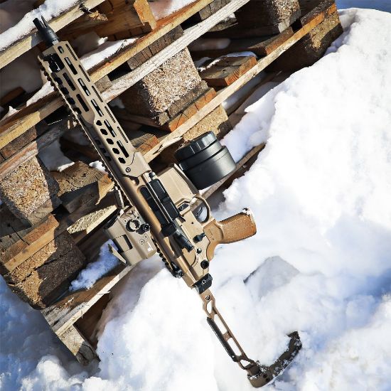 Picture of SIG ROMEO8T RED DOT SIGHT, BALLISTIC CIRCLE DOT, 1x38MM, 65MOA & 2MOA, TITANIUM PROTECTIVE SHROUD, FDE