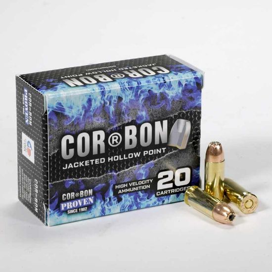 Picture of CORBON SELF DEFENSE .38 SUPER +P 115GR JACKETED HOLLOW POINT, 20RD BOX