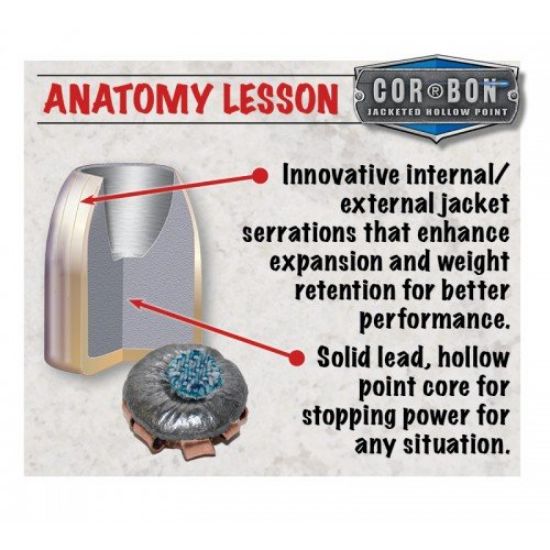 Picture of CORBON SELF DEFENSE .38 SUPER +P 115GR JACKETED HOLLOW POINT, 20RD BOX