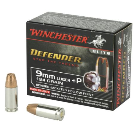 Picture of WINCHESTER DEFENDER 9MM +P 124GR JHP, 20RD/BOX