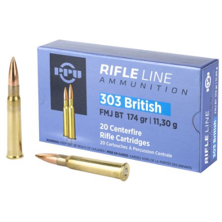 PRVI PARTIZAN .303 British 174GR Full Metal Jacket Boat Tail, 20RD BOX, 303Brit, 8605003812593, AMMO-PP303F, RTG Parts