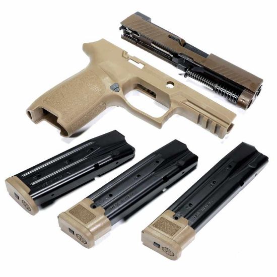 Picture of SIG CALIBER X-CHANGE KIT 9MM P320-M18, COYOTE FINISH, INCLUDES THREE MAGS