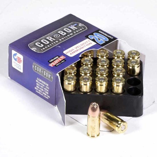 Picture of CORBON SELF DEFENSE 9MM +P 115GR JACKETED HOLLOW POINT, 20RD BOX