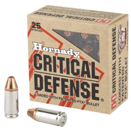 Picture of HORNADY CRITICAL DEFENSE 9MM 115GR FTX FLEXTIP, 25RD BOX