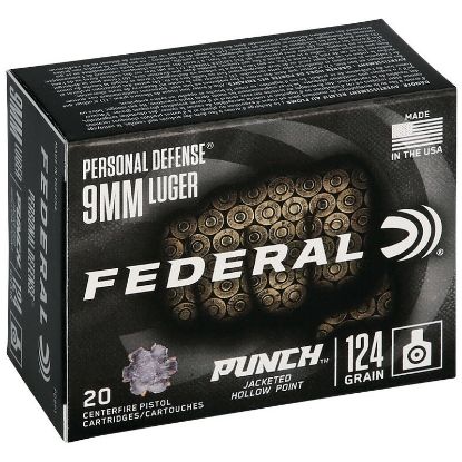 Picture of FEDERAL PERSONAL DEFENSE PUNCH 9MM 124GR JHP, 20RD BOX