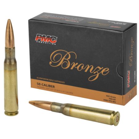 PMC .50 BMG 660gr FMJ, 10rd Box, 741569060356, AMMO-PMC-50A, RTG Parts
