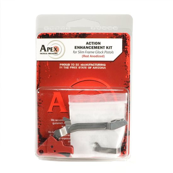 Picture of APEX TACTICAL ACTION ENHANCEMENT TRIGGER W/ TRIGGER BAR FOR SLIM FRAME GLOCK PISTOLS 43/43X & 48, RED