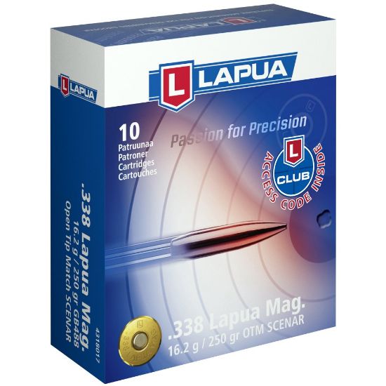 Picture of LAPUA SCENAR .338 LAPUA 250GR OPEN TIP MATCH, 10RD/BOX