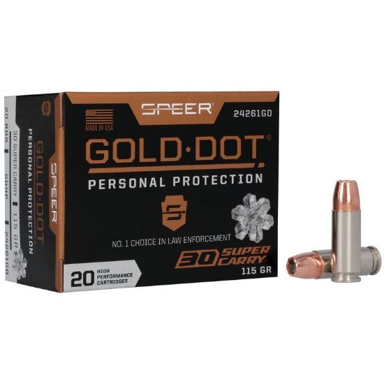 Picture of SPEER GOLD DOT .30 SUPER CARRY 115GR JACKETED HOLLOW POINT, 20RD BOX