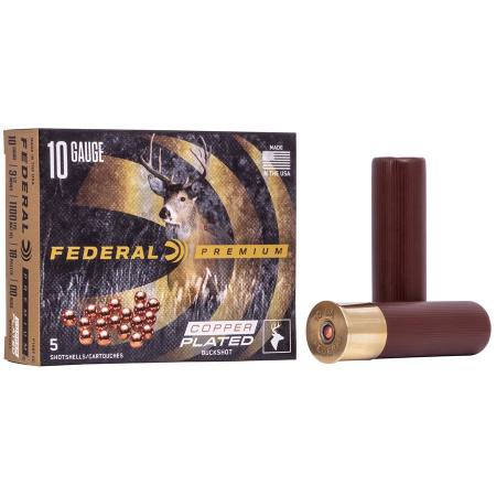 Picture of FEDERAL PREMIUM COPPER PLATED BUCKSHOT, 10GA 3.5", 00 BUCK, 2.25 OZ, 5/BOX