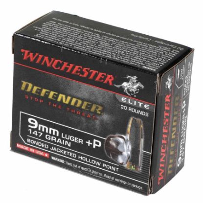Picture of WINCHESTER DEFENDER 9MM +P 147GR JHP, 20RD/BOX