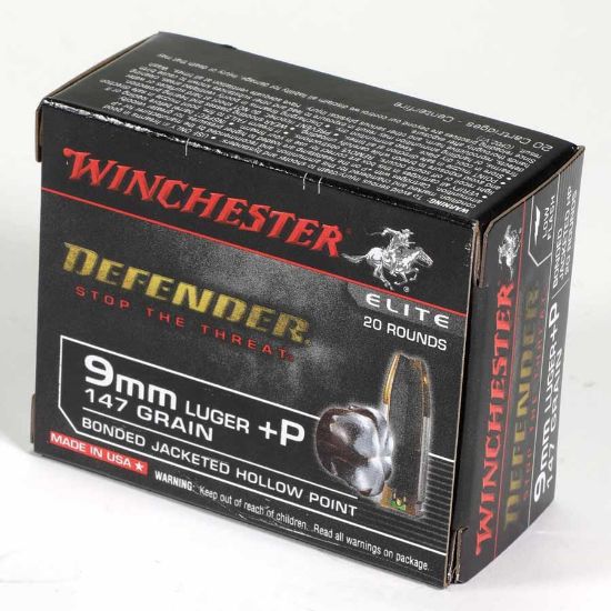 Picture of WINCHESTER DEFENDER 9MM +P 147GR JHP, 20RD/BOX