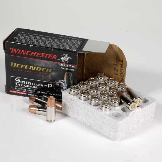 Picture of WINCHESTER DEFENDER 9MM +P 147GR JHP, 20RD/BOX