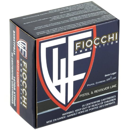 Picture of FIOCCHI 9MM 147GR XTP JHP, 25RD BOX