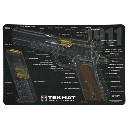 Picture of 1911 PISTOL CLEANING / REPAIR MAT, 3D CUT AWAY, 11"x17", BY TEKMAT