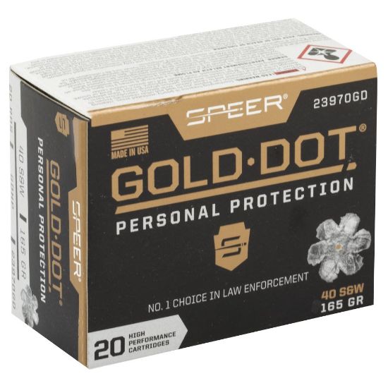Picture of SPEER GOLD DOT .40SW 165GR JACKETED HOLLOW POINT, 20RD BOX
