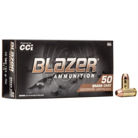 Blazer Brass 40SW 165gr FMJ, 50rd Box, 076683052100, 40swammoseek, AMMO-CCI-5210, RTG Parts