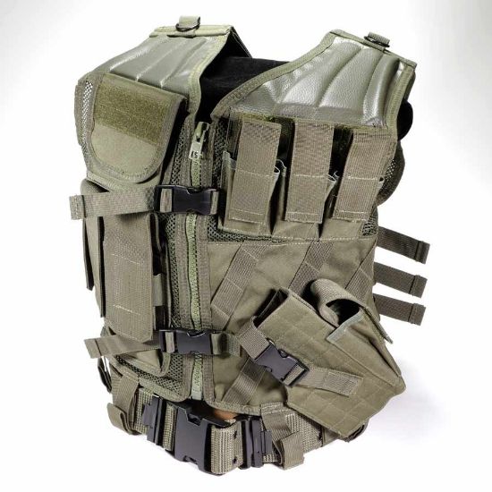 Picture of MIL-TEC USMC STYLE COMBAT VEST W/ BELT NEW, FLECTARN CAMO