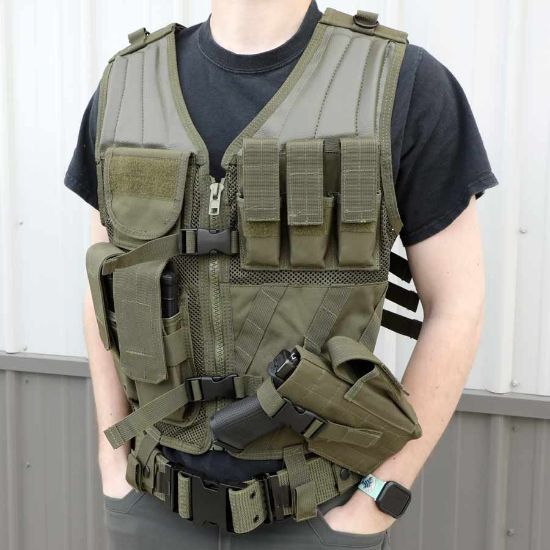 Picture of MIL-TEC USMC STYLE COMBAT VEST W/ BELT NEW, FLECTARN CAMO